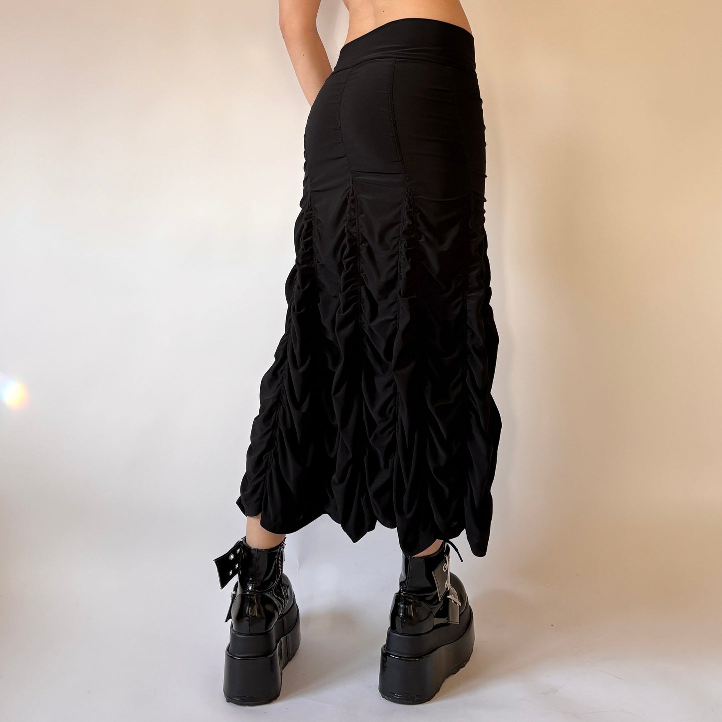 Y2K Noir Ruched Skirt (XS/S)