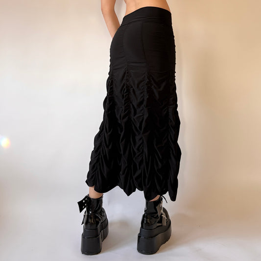 Y2K Noir Ruched Skirt (XS/S)