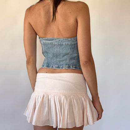 Y2K Denim Tube Top (XS)