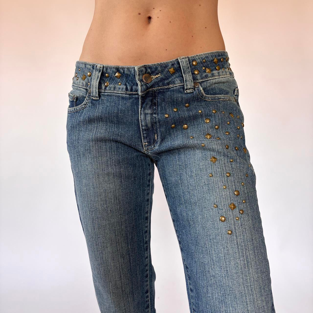 Y2K Studded Bongo Jeans (S)