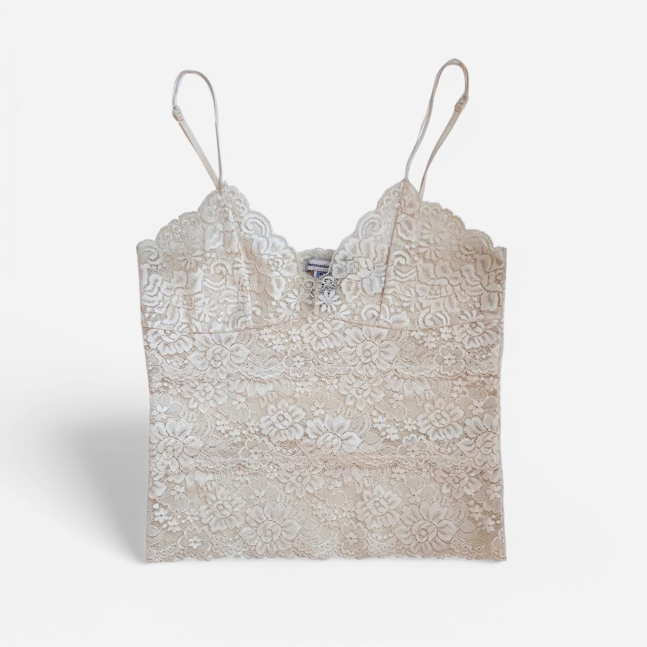 Y2K Cream Lace Cami (S)