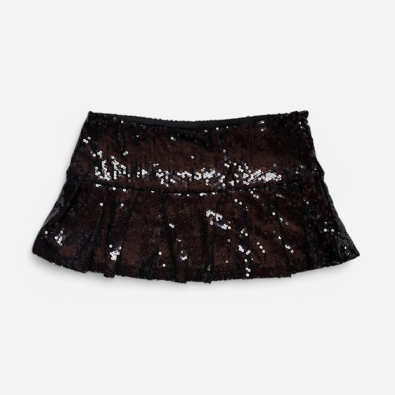 Y2K Pleated Sequin Mini Skirt (M)