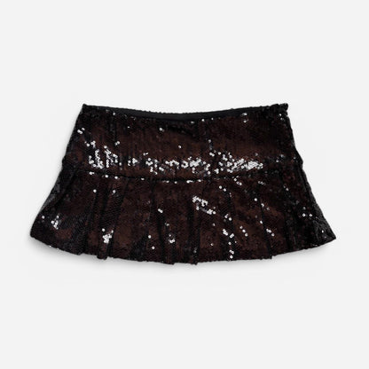 Y2K Pleated Sequin Mini Skirt (M)
