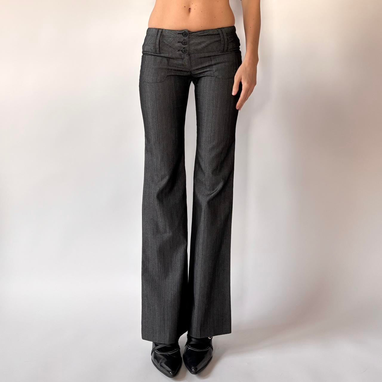 Y2K Slate Low Rise Office Siren Trousers (XXS)