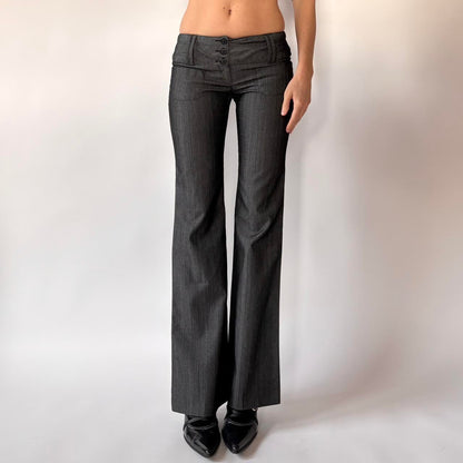Y2K Slate Low Rise Office Siren Trousers (XXS)