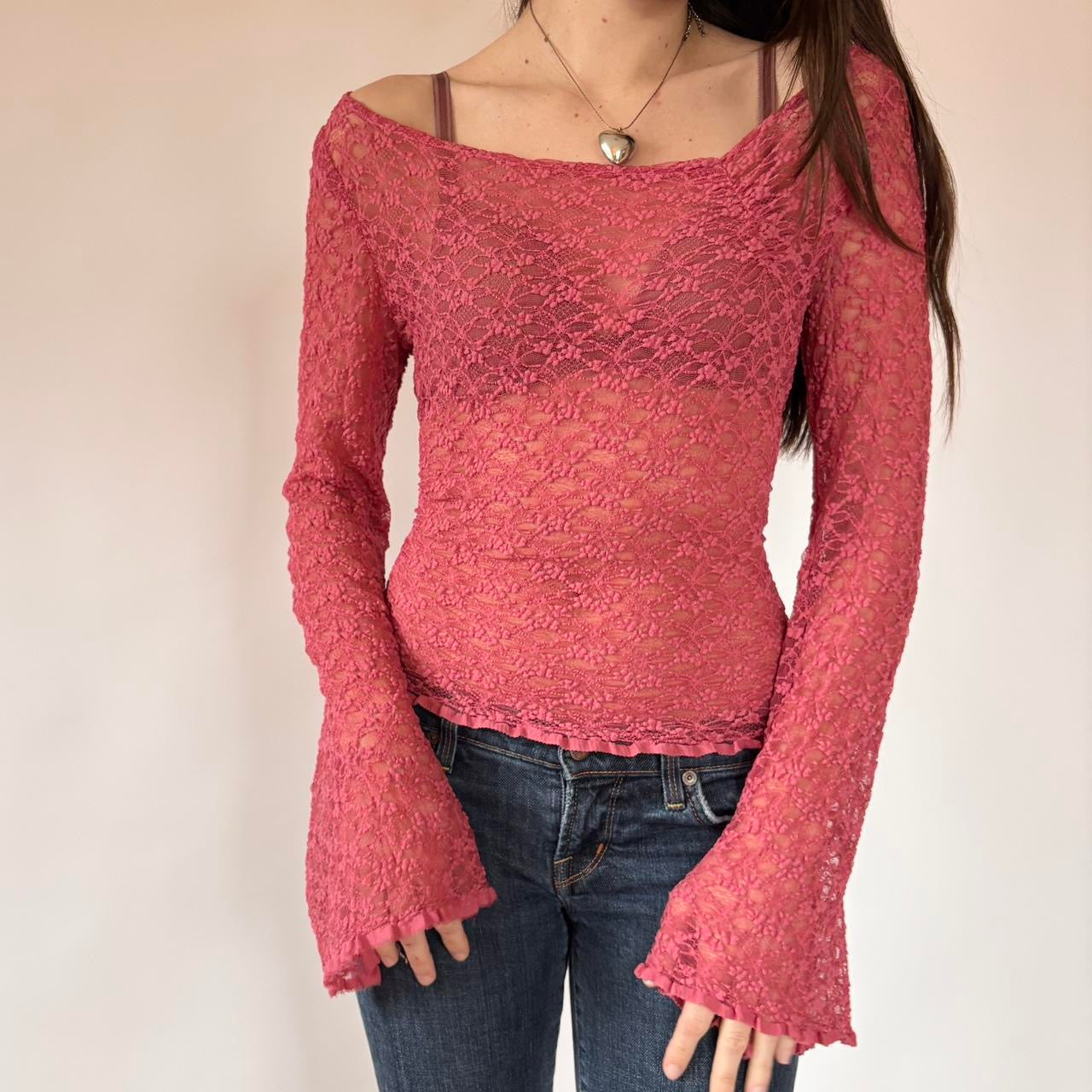 Lacy Bell Sleeve Top (M/L)