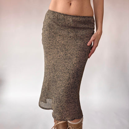 90s Giraffe Print Midi Skirt (XS)
