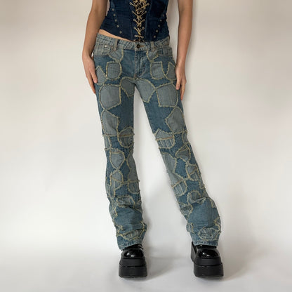 2000s Patchwork Jeans (S/M)