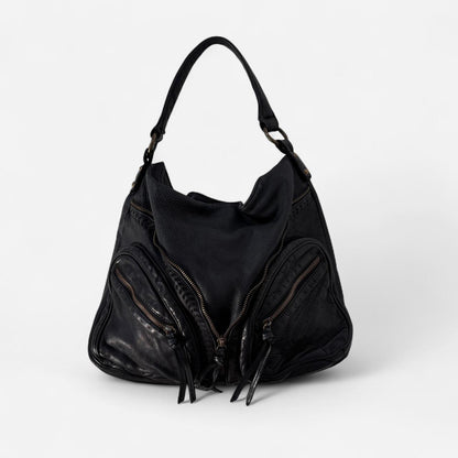 2000s Black Slouchy Leather Bag