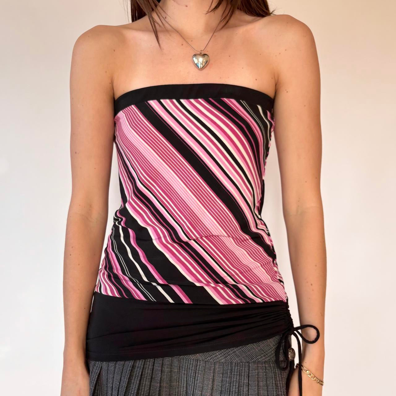 Y2K Deadstock Stripy Tube Top (M)