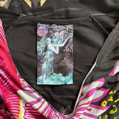 Desigual Cowl Neck Graphic Top (XS/S)