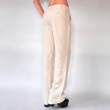 Deadstock 00s Linen Pinstripe Trousers (M)