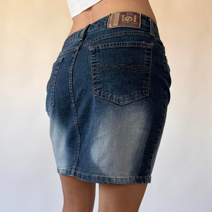 Y2K Faded Denim Skirt (S)