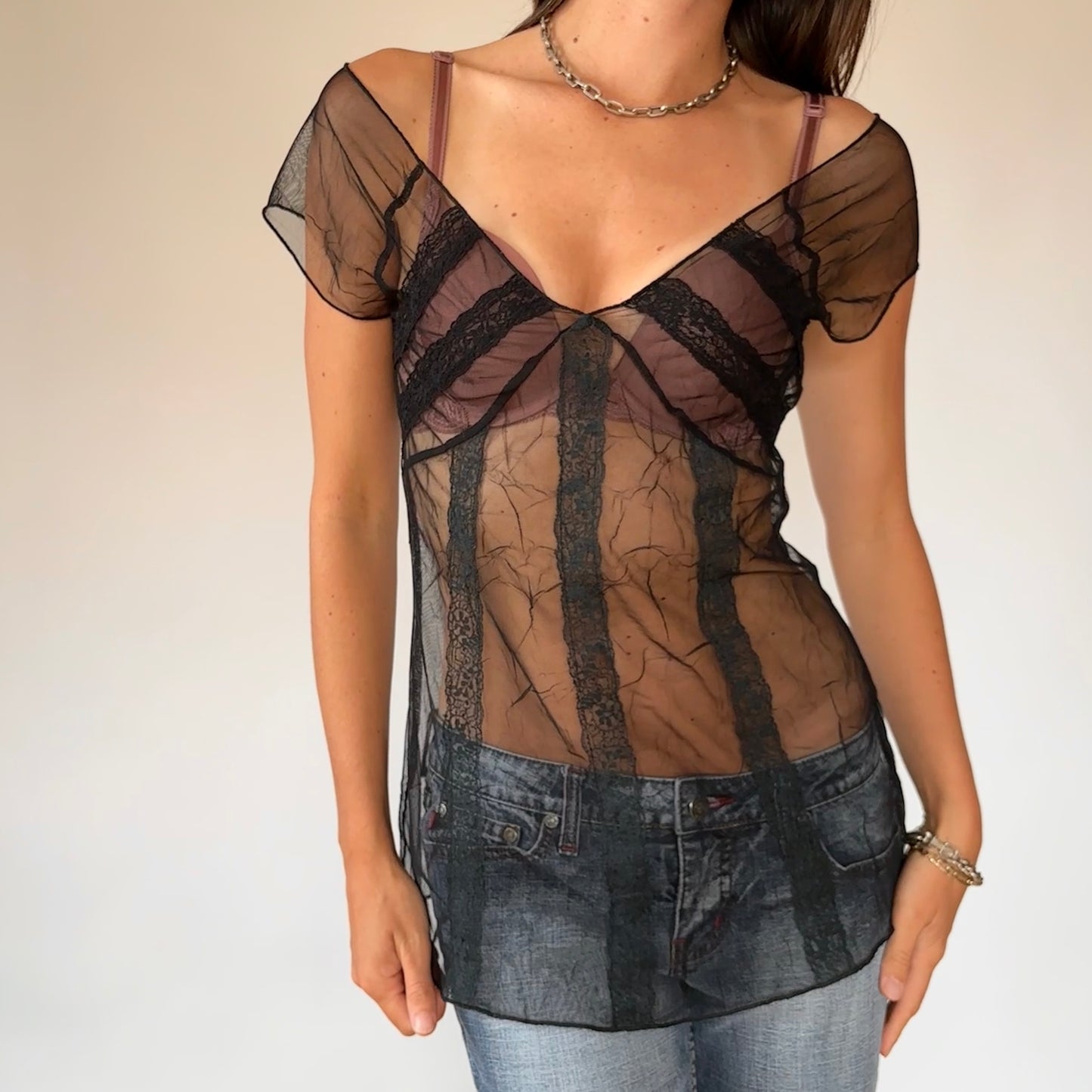 90s Sheer Mesh Top (S)