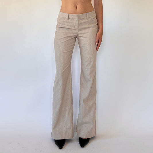 2000s Nude Pinstripe Flares (XS)
