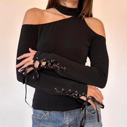 90s Frederick’s Collared Ribbon Top (S/M)