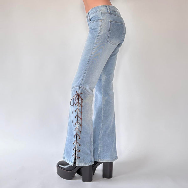 Y2K Lace-Up Jeans (XS/S)