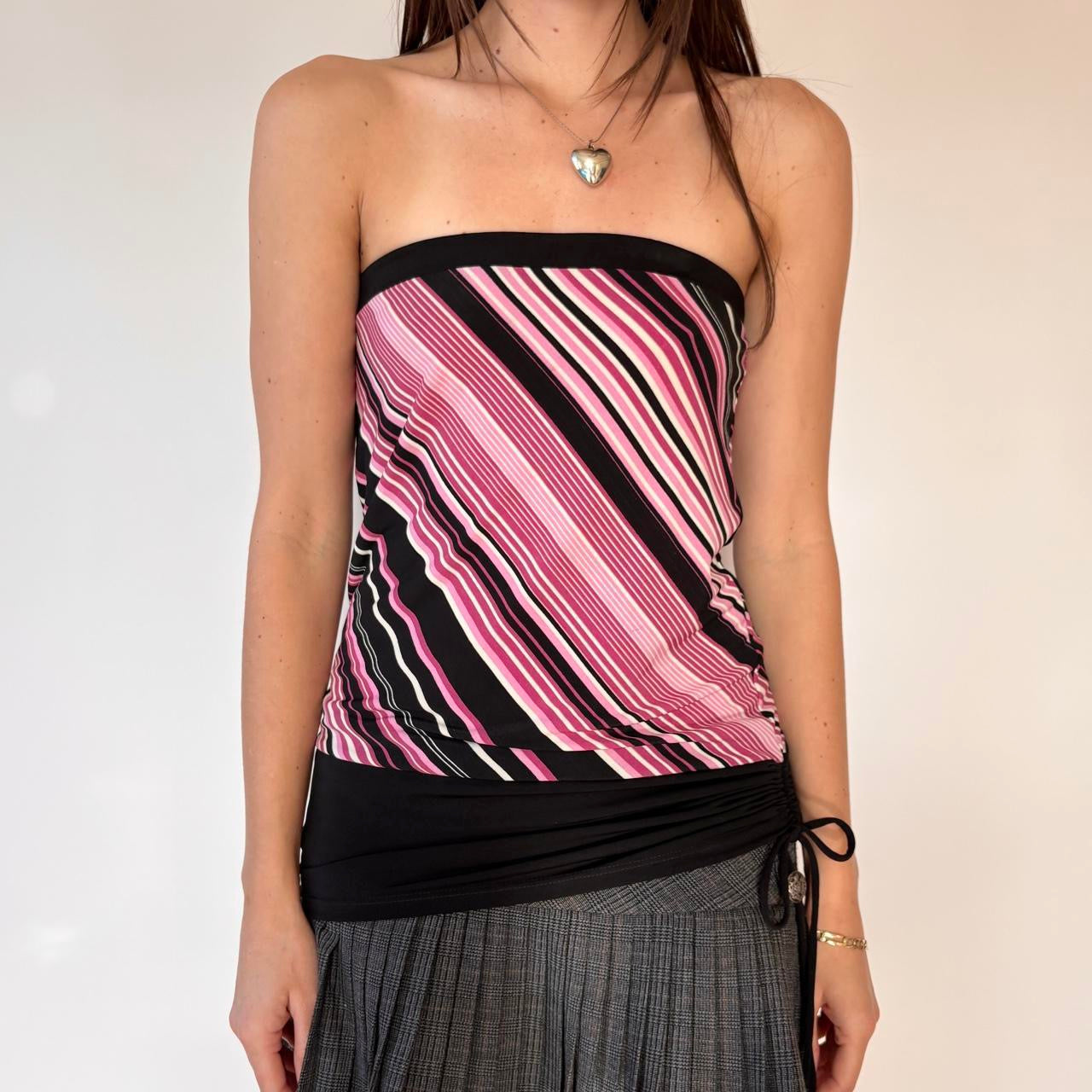 Y2K Deadstock Stripy Tube Top (M)