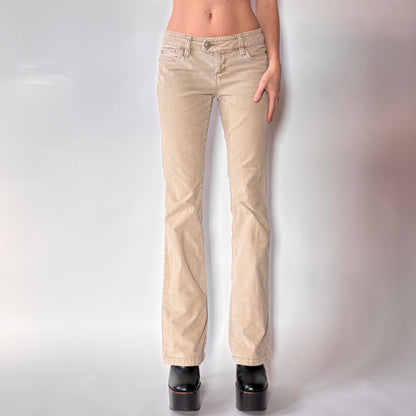 Y2K Low Rise Corduroy Flare Pants (S)