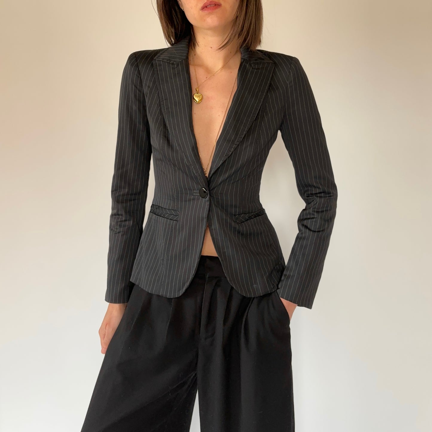 Bebe 2000s Pinstripe Blazer (XS)