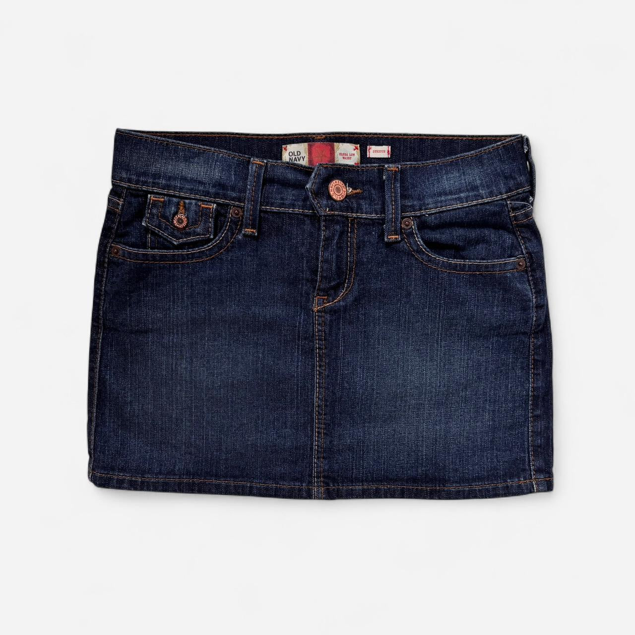 2007 Dark Wash Denim Mini Skirt (XS/S)