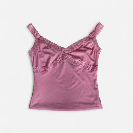 Y2K Baby Pink Mesh Cami (M/L)
