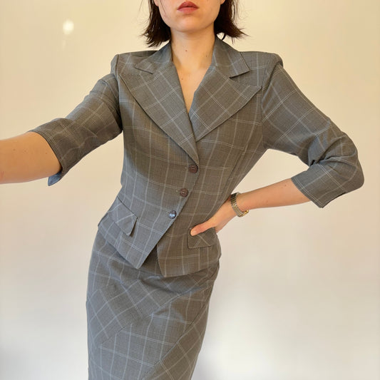 90s Two-Piece Skirt Suit (S)