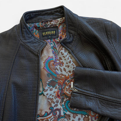 90s Brown Genuine Leather Jacket (M)