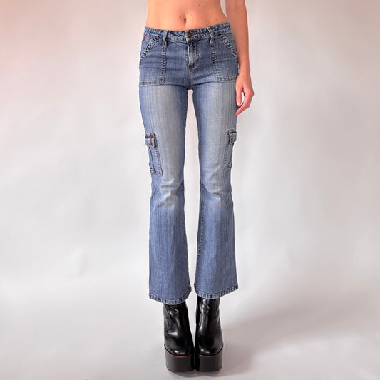 Y2K Cargo Flare Jeans (XS)