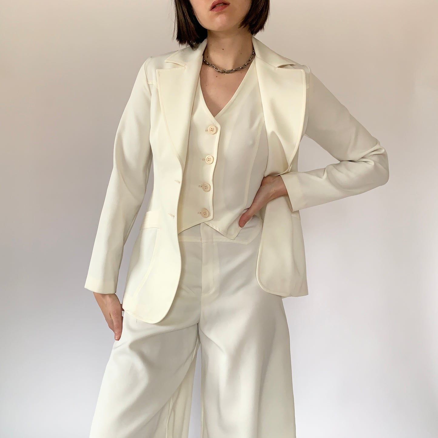 Vintage 1970s Three-Piece Suit (XXS)