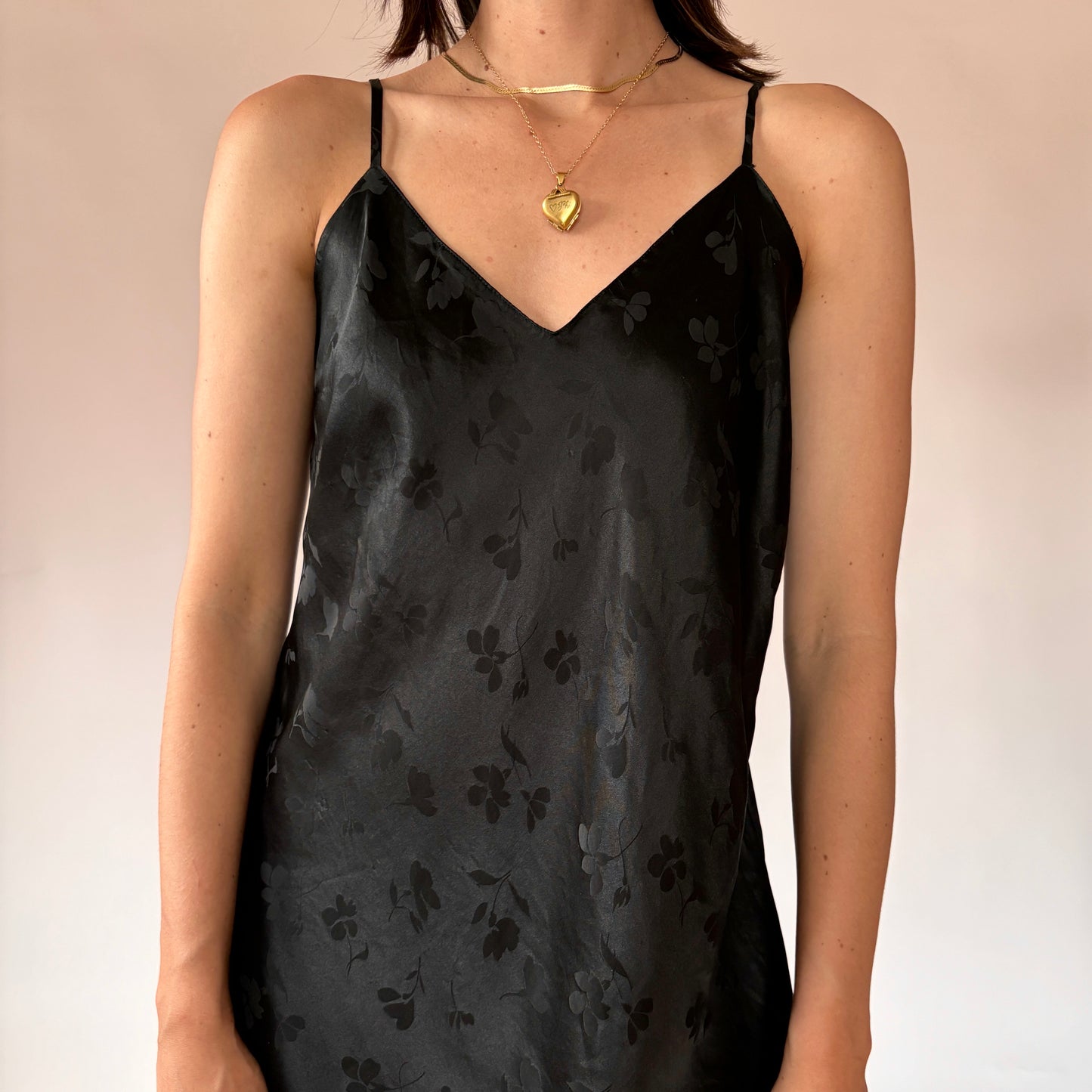 90s Noir Silk Slip (M)