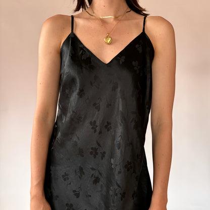 90s Noir Silk Slip (M)
