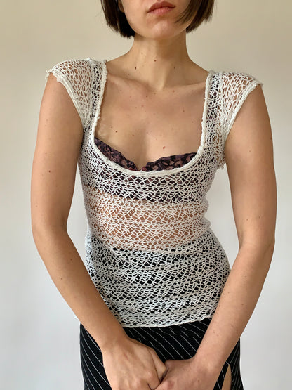 Italian Cotton Net Tee - S/M