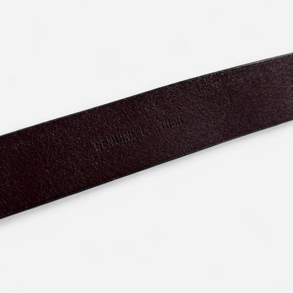 Floral Embossed Brown Leather Belt
