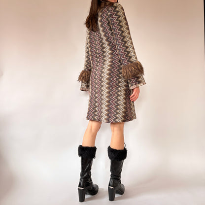 Y2K Faux Fur Coat (S)