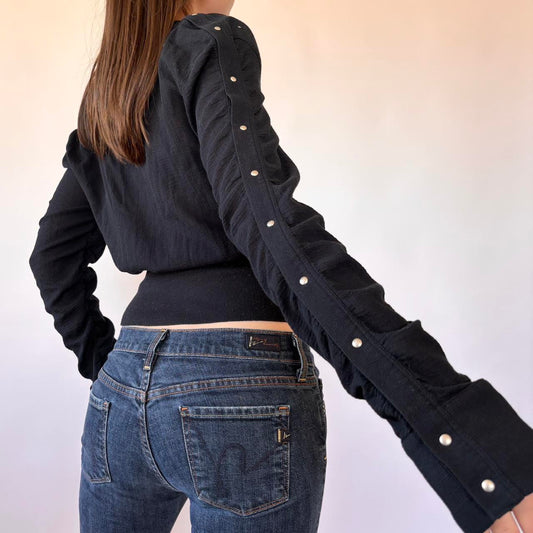 2000s Armani Snap Sleeve Top (M)