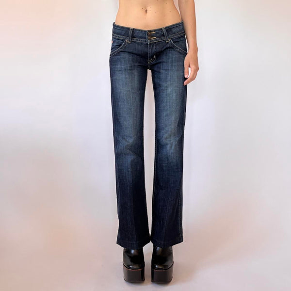 2000s Low Rise Dark Wash Jeans (S)