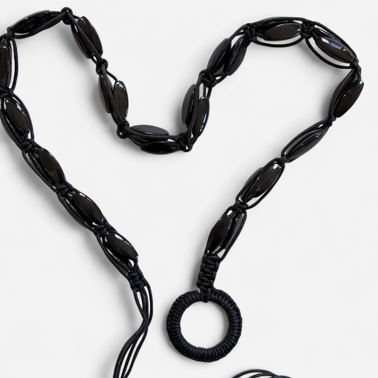 Boho Beaded Tie Belt