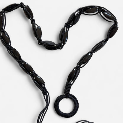 Boho Beaded Tie Belt