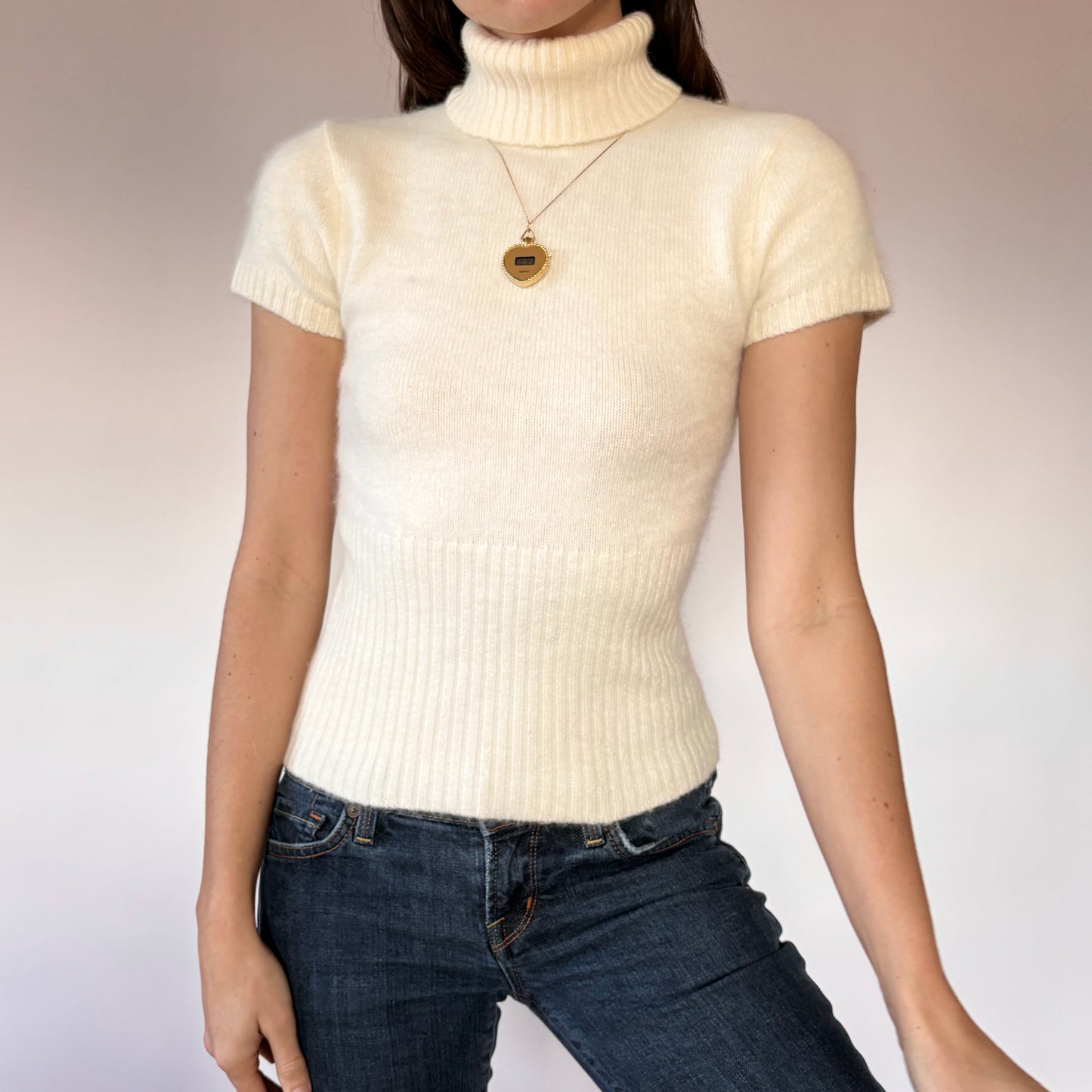 90s Cream Angora Top (XS/S)