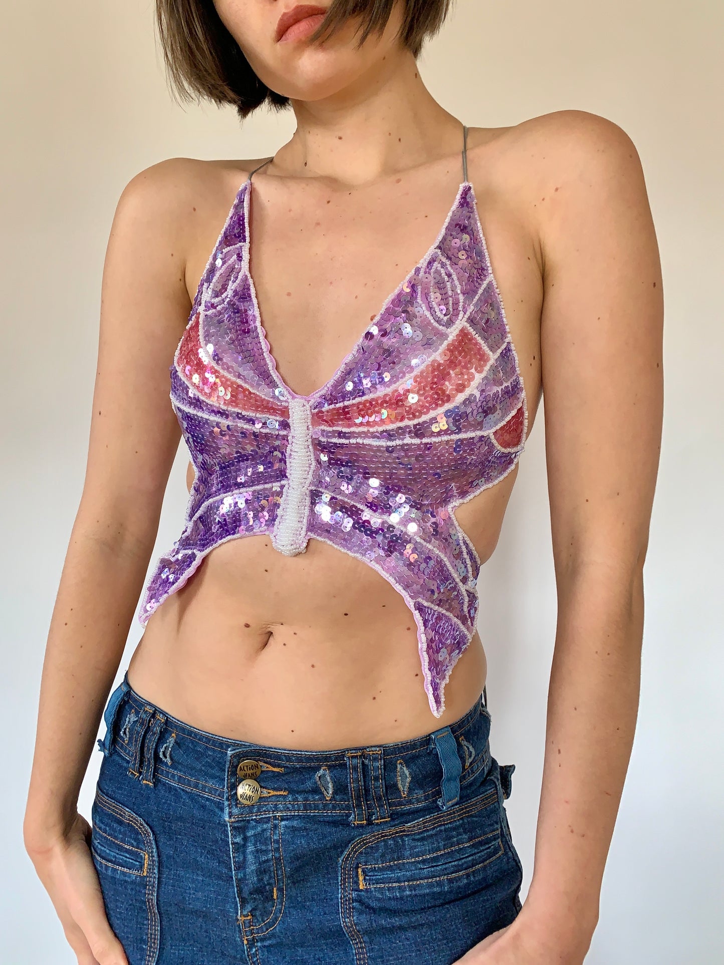 Butterfly Sequin Top - Small