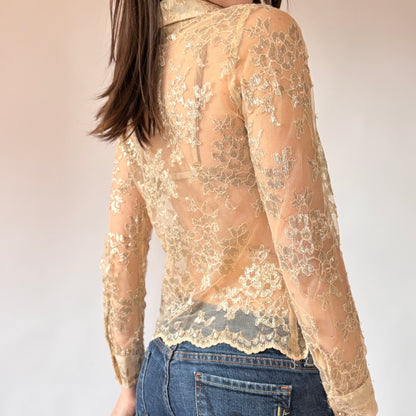 Y2K Lacy Blouse (XS)