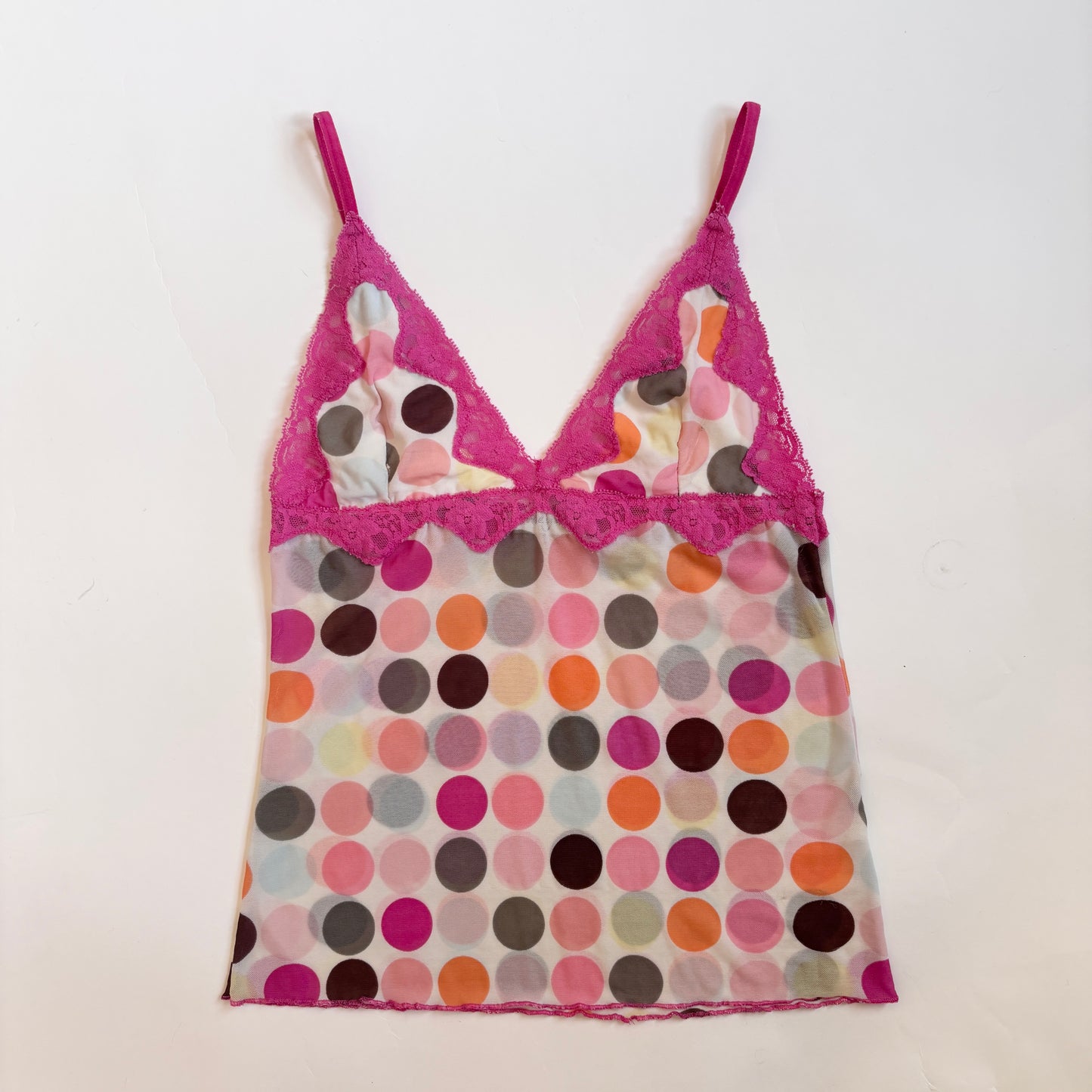 Y2K Polka Dot Mesh Cami (XS)