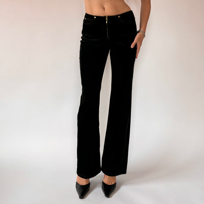 90s Noir Velvet Flares (XS)