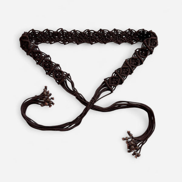 Boho Beaded Tie Belt