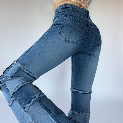 2000s Patchwork Jeans (XS)