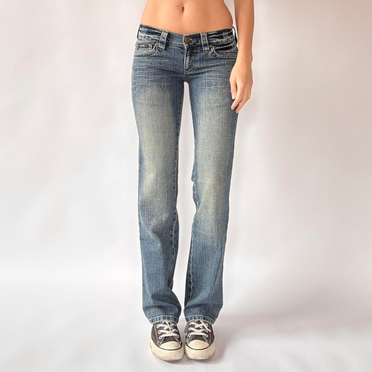 Y2K Low Rise Studded Bootcut Jeans (XXS)