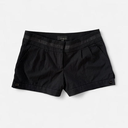 00s Pinstripe Pleated Trouser Shorts (M)