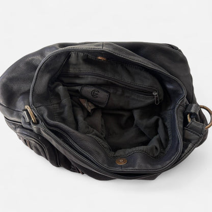 2000s Black Slouchy Leather Bag
