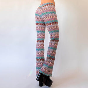 90s Does 70s Knitted Flares (S/M)